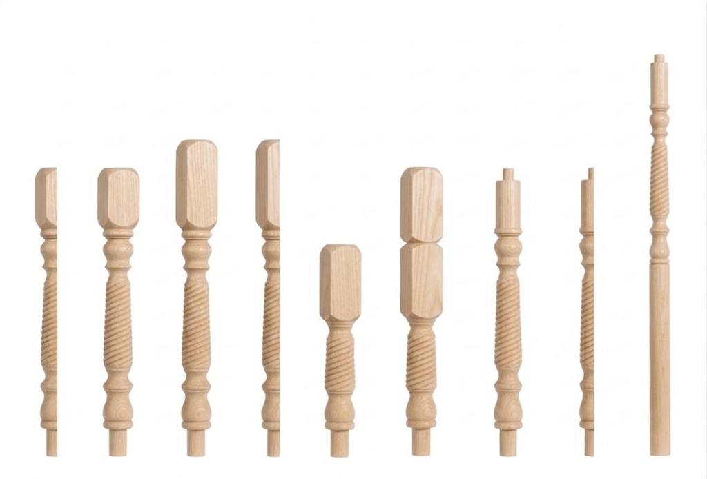 Ash Barley Twist Newels